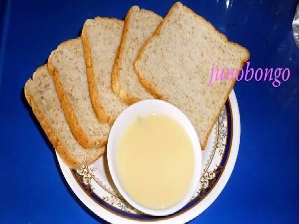 ขนมปังปอนด์แผ่น+นมข้น