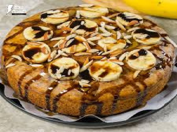 ขนมเค้กกล้วยหอมราดช็อคโกแลต